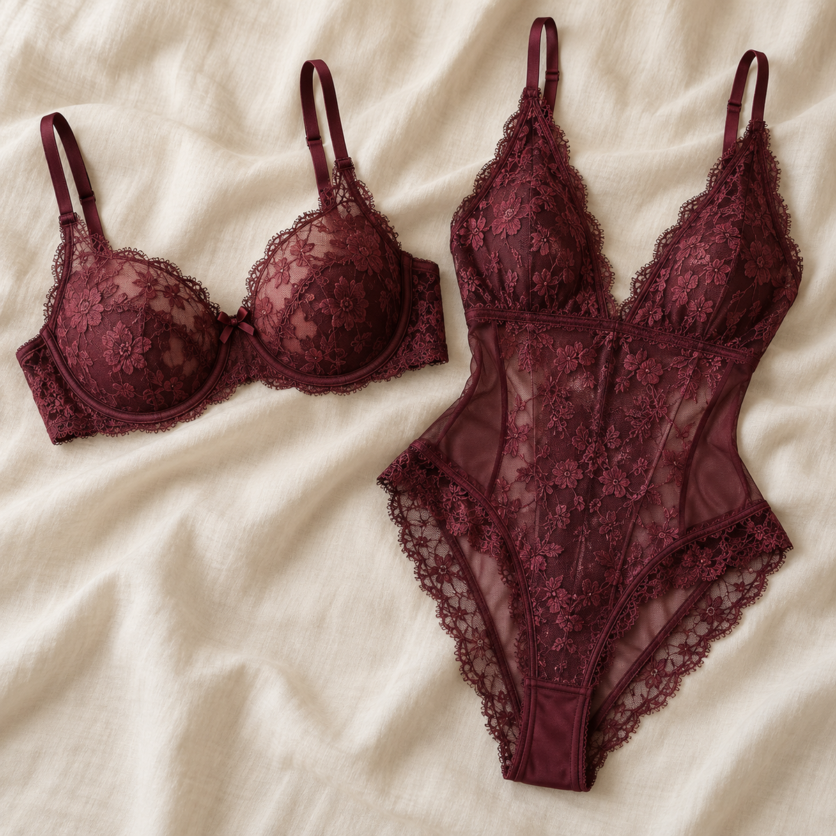 Sostenes y bodies talla M 34 de encaje Purpuratta