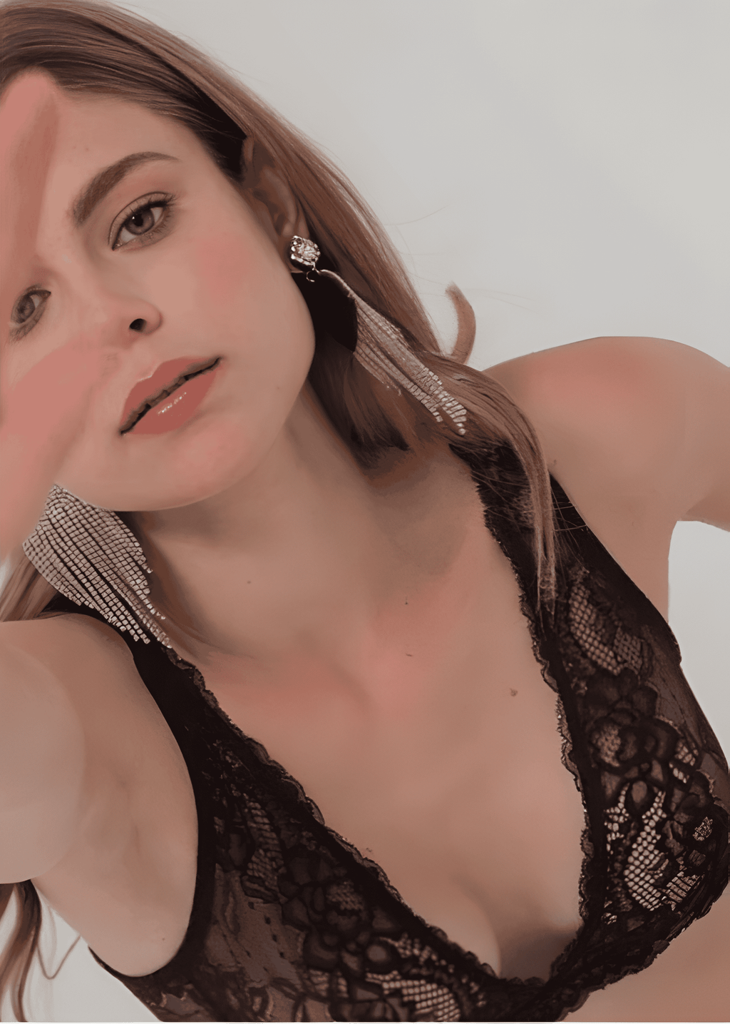 Sostén Triangulo encaje- Charlotte L negro